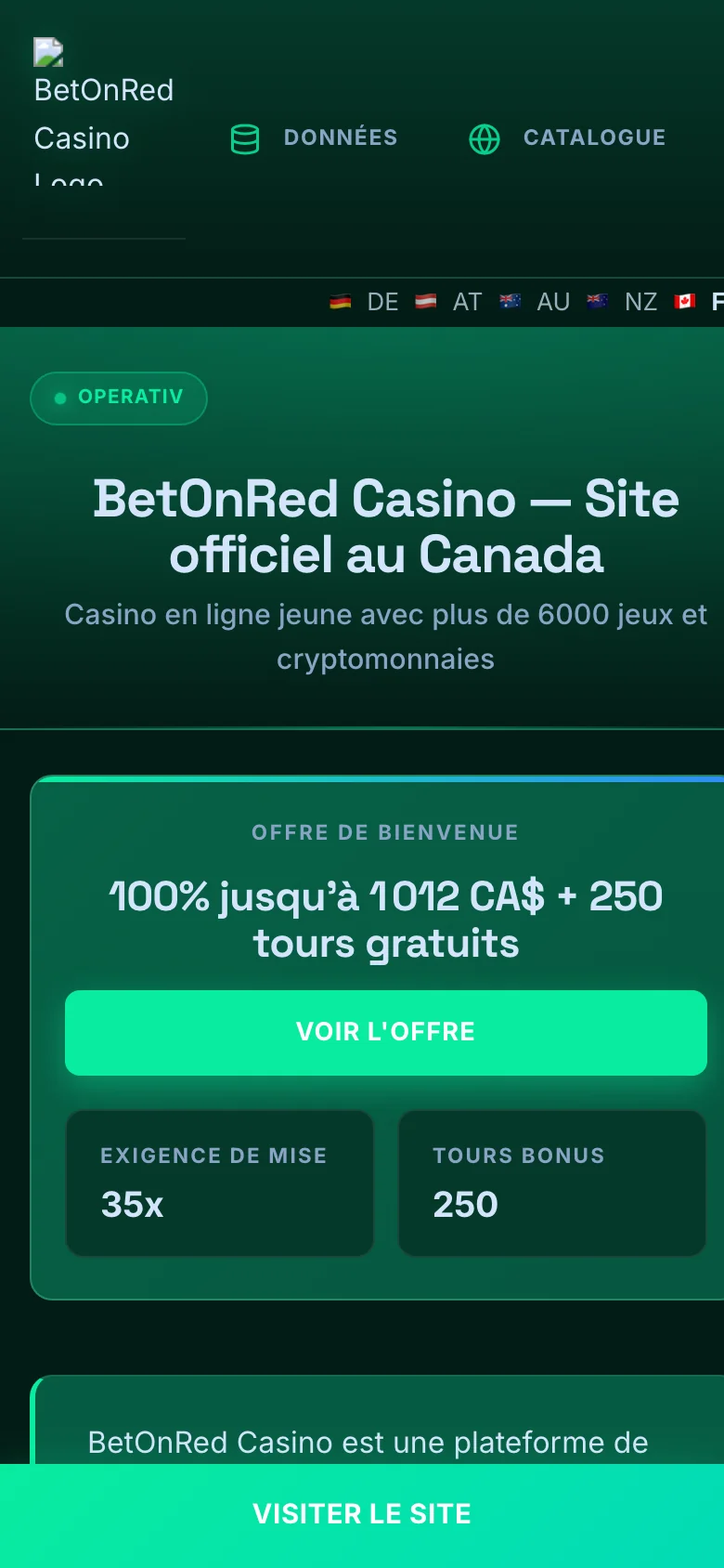 BetOnRed Casino mobile lobby screenshot